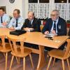 Auf dem Bild (von links): Reservistensprecher Peter Pfister, Schriftführer Otto Schubert, Kassier Roland Bäuerlein, Kreisvorsitzender Gerd Radimirsky, Vorsitzender Herbert Sassmann und zweiter Vorsitzender Alfons Vollmuth von der SRK Schallfeld. 