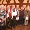 Ehrungen beim Gesangverein Markt Einersheim: Das Bild zeigt (von links) Frank Schneider, Elke Kuhn, Georg Stephan, Josef Hoos, Wolfgang Schuchard, Gerd Fuchs, Josef Gübitz, Armin Böhm, Friedrich Ott, Joachim Klatt, Ernst Habermann und Dominik Segritz.
