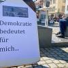 Kreative Aktion zum vorläufigen Abschluss der Kampagne "Schweinfurter Erklärung". Kreative Aktion zum vorläufigen Abschluss der Kampagne "Schweinfurter Erklärung".