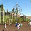 Das Freizeitareal an der Stadtmauer in Mellrichstadt wird mit hochwertigen Spielgeräten wie einer Seilpyramide ausgestattet. Das Bild zeigt den Entwurf des Herstellers.  Die Umgestaltung des Geländes kommt aufgrund der derzeitigen  Konjunktur nun aber teurer als veranschlagt.