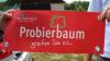 An den roten Banderolen sind die Probierbäume zu erkennen.