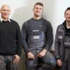 (Von links): Manon Sanginov, technischer Produktdesigner, Adrian Zschocke, Mechatroniker, und Jonas Thielke, Elektroniker für Betriebstechnik. 