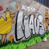 Jugendliche haben der  „Sendung mit der Maus“ in Marktheidenfeld mit einem Graffiti zum 50. Geburtstag gratuliert. 