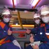 Für Lena Weinkauf, Anna Reinhart und Lasse Hetterich (von links) war der Tag bei der Feuerwehr Ebern erlebnisreich und beeindruckend.