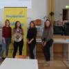 Das Real-Time-Börsenplanspiel der Ludwig-Erhard-Berufsschule im Gruppenbild: Joachim Koch (Schulleitung LEBS), Julia Nolke (Flessabank), Odesa Prifti (VR Gerolzhofen), Christina Herold (HypoVereinsbank), Alexandra Oberderfer (Commerzbank), Bernd Hacker (Projektleitung LEBS).