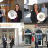 Zu Corona-Zeiten war es nicht möglich, externe Gäste in die Schule einzuladen. Zu sehen sind im Viererbild im Uhrzeigersinn: 

VR-Bank Gerolzhofen: Odesa Prifti und Katharina Ulrich;  HypoVereinsbank: Christina Herold und Nils Scheiner; Commerzbank: Alexandra Oberderfer und Matthias Frank; Flessabank: Julia Nolke und Angelika Fella-Wegner.