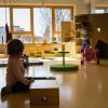 Fast leer ist die Katholische Kindertagesstätte KiZ St. Maximilian Kolbe in Schweinfurt. Nur zwei Kinder wurden Anfang der Woche hier betreut.