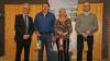 Beim Neujahrsempfang der Gemeinde Leinach wurde (von links) durch Bürgermeister Uwe Klüpfel unter anderen das besondere ehrenamtliche Engagement der "guten Seelen" des St.-Elisabethenvereins Georg Klüpfel, Daniela Schäd-Kleinschnitz und Jürgen Pfarr honoriert.