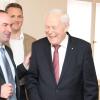 Hatten im Franck-Haus in Marktheidenfeld sichtlich ihren Spaß (von links): Minister Hubert Aiwanger, Marktheidenfelds OV-Vorsitzender Holger Seidel, Altlandrat Armin Grein und Bürgermeisterin Helga Schmidt-Neder.