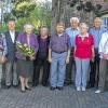 Führungswechsel: Die drei neuen Vorsitzenden des Spessartvereins, Josef Harth (von links), Manfred Kubbutat und Josef Christ, der zum Ehrenmitglied ernannte Kassenwart Klaus Burk und die neue Ehrenvorsitzende Sigrid Imgrund sowie die geehrten langjährigen Mitglieder.
