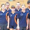 Die zweite Badminton-Mannschaft des TV Marktheidenfeld schaffte den Sprung in die Bayernliga: (von links) Spielertrainer Joachim Klein, Ramona Schäffer, Heiko Piehl, Eva Redelbach, Julian Burkhart, Amelie Specht, Thomas Fuchs und Carsten Schrage.