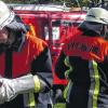 Wettkampf: Die Feuerwehrgruppe aus Aura zeigte beim Leistungsmarsch in Münnerstadt ihr Können.