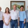Freuen sich schon aufs 69. Kirchweih- und Heimatfest Gemünden vom 4. bis zum 7. Juli 2019 (von links): Bürgermeister Jürgen Lippert, Kulturamtsleiterin Jasna Blaic, Festwirt Franz Widmann, Schausteller-Sprecherin Natalie Eiserloh und Reiner Strohfuß, Geschäftsführer der Arnsteiner Brauerei Max Bender.