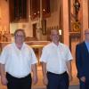 Am Ende des vierten Orgelsommer-Konzertes in der St.-Andreas-Kirche in Karlstadt bedankten sich die drei Interpreten (von links) Stefan Walter, Bernhard Seelbach und Rainer Aberle bei den Zuhörern für den Applaus.