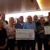 Bei der Spendenübergabe von links: Anja Schmitt (Dorfvereine), Bürgermeister Martin Mittag (Seßlach), Heidi Müller-Gärtner (CSU-Maroldsweisach) Hartmut Pohl, Organisator Ralf Schoof, Schirmherr Steffen Vogel, Harald Häfner (SV Hafenpreppach) und Bürgermeister Wolfram Thein (Maroldsweisach).