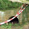 Der Wasserdurchlass, in dem die Leiche gefunden wurde.