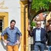 Organisator Herbert Löw (Mitte) mit Jan Pascal (links) und Alexander Kilian vom Gitarrenduo Café del Mundo.