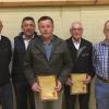 Die Jubilare des SV Rodenbach (von links): Vorsitzender Rainer Schwab, Armin Lang, Herbert Schuhmann, Erich Freitag, Fritz Schwab, Roland Koch, 2. Vorsitzender Alexander Meusert.