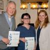 Vorstandsmitglied Juliane Böhme (rechts) ehrte mit Franz-Josef Jörg und Elisabeth Stühler in der Jahresversammlung des SV Frankenwinheim zwei langjährige Mitglieder.