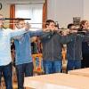 Die Ziele genau im Blick: Blasrohrschützen beim Wettbewerb um den Unterfranken-Pokal in Neubrunn.
