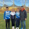 Simon Stiastny, Anna Wiedemann, Lena Stadler und Trainer Lothar Schmitt freuten sich über Bronze (von links).