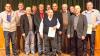 Ehrungen für langjährige Mitgliedschaften beim VfR Stadt Bischofsheim (von links): der Vorsitzender der DJK Wegfurt Klaus Kleinhenz, der Vorsitzender des VfR Axel Braun, Klaus Wehner, Harald Vey, Georg Rott, Walter Glier, Johann Scharl, Rudolf Rahm, Karl Kirchner, Mick Kohlbaum, Wolfgang Enders und stellvertretender VfR-Vorsitzender Manfred Markert.