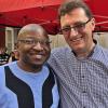 Pfarrvikar Paul Mutume und Dekan Andreas Krefft beim Afrika Festival in Bad Neustadt. "So etwas ist doch sicher in Bad Königshofen möglich," meinte Dr. Andreas Krefft. Pfarrvikar Paul Mutume und Dekan Andreas Krefft beim Afrika Festival in Bad Neustadt. "So etwas ist doch sicher in Bad Königshofen möglich," meinte Dr. Andreas Krefft.