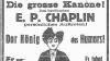 Ist er?s oder ist er?s nicht? Am Mittwoch, 4. August 1926, kündigten Vaters Lichtspiele im Würzburger General-Anzeiger das „persönliche Auftreten“ des berühmten „E. P. Chaplin“ an. Repro: Stadtarchiv Würzburg