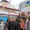 Das Fundraising-Team vor dem Neubau von links: Jutta Rüger, Bettina Wegner, Bernhard Schreiber, Gabriele Heim-Christ und Marion Malkmus.