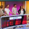 Moderatorin Inka Bause (rechts) mit Juliane, Doris und Felix Schlereth sowie Ralf und Veronika Spannaus (von links) .