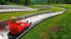 Edwin Stierl regte in der Bürgerversammlung in Untersteinbach an, in der Gemeinde Rauhenebrach eine Sommerrodelbahn zu errichten, um den Fremdenverkehr und den Tourismus zu aktivieren. Eine solche Attraktion – wie es sie zum Beispiel auf der Wasserkuppe in der Rhön gibt, wo unser Bild entstand – wurde von den Gegnern der Idee eines Nationalparks im Steigerwald schon vor Jahren ins Gespräch gebracht. Innen-Staatssekretär Gerhard Eck (CSU) sprach von einer Sommerrodelbahn und einem Baumwipfelpfad als weiteren touristisch attraktive Einrichtungen, als er 2011 verkündete, dass das Nachhaltigkeitszentrum nach Handthal kommt. Er versprach potenziellen Investoren damals großzügige Zuschüsse des Freistaats. Nachhaltigkeitszentrum und Baumwipfelpfad sind bereits in Betrieb, eine Sommerrodelbahn gibt es aber noch nicht. Zu diesem Thema führte Bürgermeister Matthias Bäuerlein aus, dass er für eine solche Einrichtung in der Gemeinde Rauhenebrach drei Standorte im Blick habe: am Tannenberg bei Karbach, am Klebheimer Berg vor Untersteinbach und in der Nähe des Sägewerks Zipfel in Geusfeld. Er habe von einem Experten schon eine entsprechende Planung entwerfen lassen. Man prüfe nun, welcher Standort eventuell geeignet sei und welche Zuschüsse man für ein solches „Leuchtturm-Projekt“ erhalten könne. Nachdem der Freistaat in den Kreisen Schweinfurt (Nachhaltigkeitszentrum) und Bamberg (Baumwipfelpfad) tätig wurde, kämpft man jetzt auch in dem Anteil des Steigerwalds, der zum Landkreis Haßberge gehört, um ein vergleichbares Großprojekt.  Foto: Anand Anders