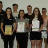 Beim Preisschießen anlässlich des 60. Jubiläums des SV Lauertal Burglauer waren diese Sportler am treffsichersten. Von links: Mona Willert (SV Kleinrinderfeld), Wolfgang Back (1. Schützenmeister und Organisator), Antonia Back (2., SV Burglauer), Jan Löther (SG Röttingen), Siegerin Sandra Reimann (SG Zaitzkofen), Ludwig Hock (Hubertus Haibach), Laura Seybold (3., FSG Titting), Melanie Werner (SV Alsleben) und Jana Knaier (Turmschützen Niederlauer).