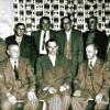 Die Kitzinger Bürgerbräu mit der Belegschaft aus dem Jahr 1950: Michael Hofmann, der Brauherr Siegfried Rockstroh (erste Reihe Mitte) inmitten seiner Mitarbeiter, hinten der langjährige Direktor Georg Paulus.