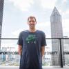 Auf der Dachterrasse seines Sponsors in der Frankfurter Innenstadt: Dirk Nowitzki plauderte über seine NBA-Saison.