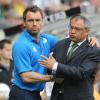 Bernd Hollerbach als Co-Trainer von Felix Magath im Jahre 2009, als die beiden mit dem VfL Wolfsburg deutscher Meister wurden.