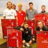 Verabschiedung bei den Würzburger Kickers (hinten von links): Nico Herzig, Daniel Sauer (der Vorstandsvorsitzender der Kickers AG), Niklas Weißenberger, Christopher Bieber, Paul Thomik, Adam Jabiri, Lukas Billick sowie (vorne von links) Liridon Vocaj, Daniele Bruno und Nico Gutjahr. Verabschiedung bei den Würzburger Kickers (hinten von links): Nico Herzig, Daniel Sauer (der Vorstandsvorsitzender der Kickers AG), Niklas Weißenberger, Christopher Bieber, Paul Thomik, Adam Jabiri, Lukas Billick sowie (vorne von links) Liridon Vocaj, Daniele Bruno und Nico Gutjahr.