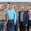 Neu aufgenommene Feldgeschworene mit Kreisobmann Hermann Meyer (von links):  Dieter Heim, Helmut Stahl, Burkard Ehehalt, Thomas Schlembach, Stefan Völker, Werner Roth, Rüdiger Pröstler, Georg Riedmann, Heiko Pfeufer und Alfred Blank.