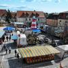 Der Hamburger Fischmarkt von der Stadtbücherei aus.