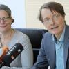 Nina Scheer (SPD) und Karl Lauterbach (SPD) beantworten auf einer Pressekonferenz im Jakob-Kaiser-Haus in Berlin Fragen zu ihren Bewerbungen um die Kandidatur für den SPD-Parteivorsitz.