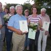 Während der Mitgliederversammlung des Liederkranzes Rappershausen nahm die Gruppenvorsitzende der Sängergruppe Rhön-Grabfeld Ursula Wetzstein (rechts) Ehrungen vor. Für 60 Jahre Mitgliedschaft wurden Lothar Schwarz (2. von rechts) und Wilhelm Buchert (Mitte) geehrt, für 25 Jahre Ulrike Buchert (3. von rechts) und für 10 Jahre aktives Singen in Rappershausen  Eugen und Gudrun Bach (2. und 4. von links). Mit im Bild ganz links die Vorsitzende Brigitte Stengel, die stellvertretende Vorsitzende Ruth Güth (4. von links) und die Kassiererin Carina Zirkelbach (3. von links).