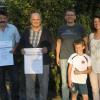 Mehrere Anlässe zu feiern: Die Firma Dotterweich Metallbau besteht 111 Jahre, verfügt über eine neue Lagerhalle und ehrte Gebhard Rössner für 40-jährige Betriebszugehörigkeit. Josef Dotterweich wurde mit dem Goldenen Meisterbrief ausgezeichnet. Im Bild von links: Gebhard Rössner und Josef Dotterweich mit Martin und Anja Habersack und deren Sohn Bastian.