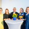Teilnehmer der Podiumsdiskussion von links: Gerda Hoh (Koordination der EUTB der IFD Würzburg GmbH), Elena Reinhard (Behindertenbeauftragte des Landkreises Main-Spessart), Ernst Joßberger (stellvertretender Landrat und Behindertenbeauftragter des Landkreises Würzburg), Christiane Straub (Geschäftsführerin der VdK-Kreisgeschäftsstelle), Eva Klässer (Leitung IFD Würzburg GmbH).