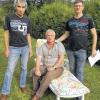 Blitzschachmeister: (von links) der Dritte Leopold Schnellbach, Sieger Waldmar Tagunov und der Zweite Martin Eisenmann.