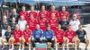 HSC Bad Neustadt 2013/14: Mit dieser Mannschaft spielt der HSC Bad Neustadt in der 3. Liga Süd (hinten von links): Peter Wolf (stellvertretender Vorsitzender), Margots Valkovskis, Vilim Leskovec, Franziskus Gerr, Michal Panfil, Jan Wicklein sowie (Mitte von links) Dr. Günter Fröhling (Mannschaftsarzt), Luisa Braun (Ergotherapeutin), Dieter Schulz (Geschäftsführer und Vorsitzender), Benedikt Kern, Gary Hines, Goran Djuricin, Trainer Matthias Obinger, Hans-Peter Endres (Mannschaftsbetreuer) und (vorne von links) Stephanie Bley (Physiotherapeutin), Maximilian Schmitt, Emil Feuchtmann Perez, Rostislav Badura, Nils Thomas, Felix Wolf, Florian Bley und Carsten Pusch (Fitnesstrainer). Es fehlt: Fabian Tatzel.