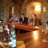 Bei der PK auf der Hallburg (von links) Georg Hünnerkopf, Anwalt Matthias Hauber, Paul Graf von Schönborn und der Leiter der Gesamtverwaltung der Schönborn'schen Güter, Franz Kiesel