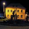 Endstation: Mitten im Kreisel am Hammelburger Amtsgericht endete die Fahrt dieses BMW.