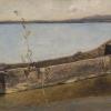 "Der letzte Einbaum", 1887: Wopfner hat dem archaischen Wasserfahrzeug eine Art Denkmal gesetzt.
