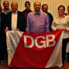 Vorstand: Silvia Wagner (links) freut sich über die Gründung des DGB-Kreisverbandes Main-Tauber. Zum Kreisvorstand gehören (von links): Roland Heckmann, Walter Schlesselmann, Jana Kolberg, Rolf Grüning, Peter Baumann, Julia Roth und Wolfgang Sackmann sowie Elke Seeberger, die nicht anwesend war.