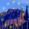 Europafahnen in Brüssel. Der EU ist der Friedensnobelpreis zuerkannt worden. Foto: Christophe Karaba