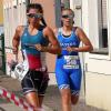 Antonia Gardeike (rechts) vom ESV Gemünden gewann mit dem Team Bayern Silber bei den deutschen Triathlon-Meisterschaften.